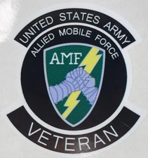 US Army Allied Mobile Force Veteran Sticker Waterproof D364