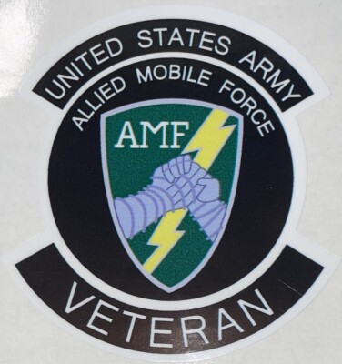 US Army Allied Mobile Force Veteran Sticker Waterproof D364 | eBay