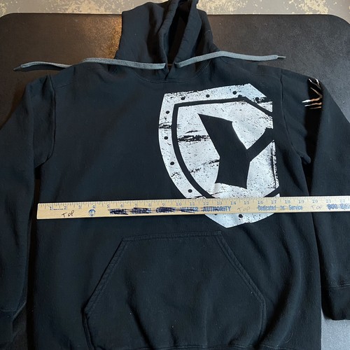 Medium Yukon Gear & Axle Run With The Bear Pullover Sweatshirt Black Hoodie Med - Picture 5 of 9