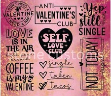 valentines pack of 5 Ready To Press Heat Transfer