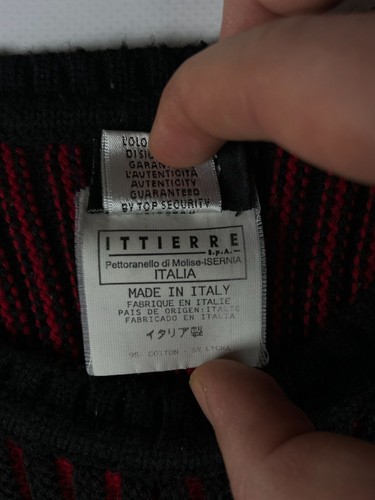 Dolce & Gabbana D&G Herren Pullover gerippt rot & schwarz gestreift Baumwolle M - Bild 6 von 7