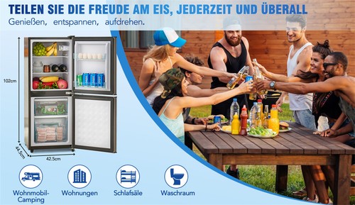 106L Kühlschrank Gefrierschrank Mini-Kühlschrank mit 46L Gefrierfach freistehend - Bild 11 von 19