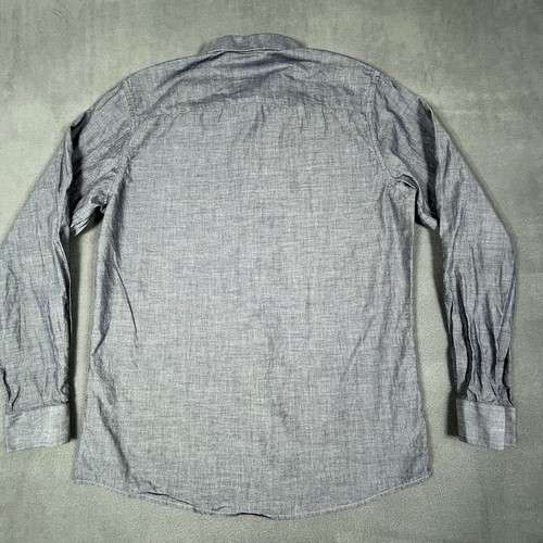 Paul Jones Shirt Mens M Gray Long Sleeve Button Up Casual 100% Cotton - Picture 8 of 12