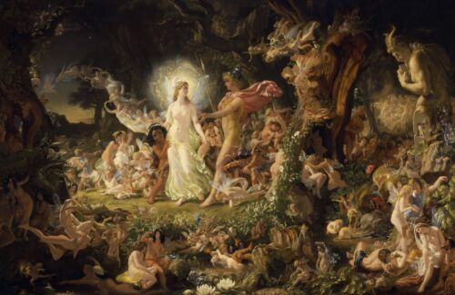 The Quarrel of Oberon and Titania Classic Art Print | Joseph Noel Paton | 1849 - Picture 1 of 1