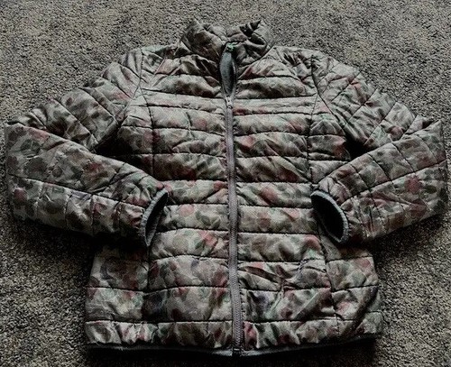 UNITED COLORS OF BENETTON rose flower print puffer Jacket Size 14 lightweight - Picture 2 of 8