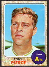 1968 Topps #38 Tony Pierce Oakland Athletics VG/EX No Creases