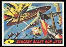 1962 Topps Mars Attacks 4 Saucers Blast Our Jets Well Centered HQ Excellent Card