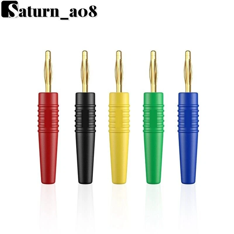 10 Stück 2 mm Vergoldet Bananenstecker PVC Lötstecker für Audio Lautsprecher - Bild 3 von 4