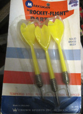 VTG NOS Marksman Rocket-Flight Darts SOLID BRASS BODY YELLOW COLOR MADE England