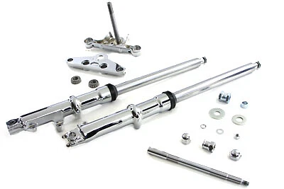 Conjunto de horquilla deslizante de 41 mm de ancho con deslizadores cromados para Harley Davidson Foto 4 de 4