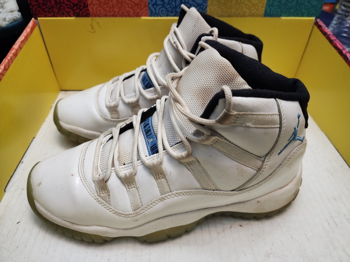 Air Jordan 11 Retro GS Size Youth 5.5Y White Legend Blue Black Shoes 378038 117