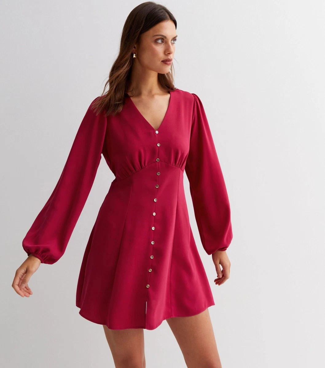 Button front top mini dress