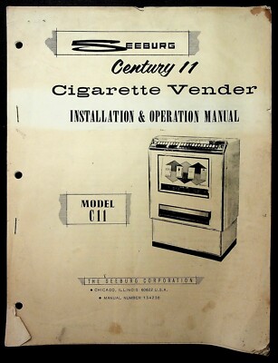 Seeburg Cigarette Vending Machine C11 Model Installation & Service  062424WNON