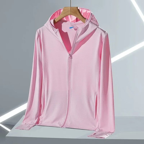 Giacca donna protezione solare taglie forti cappotto anti UV UPF50+ spiaggia felpa con cappuccio antivento - Foto 3 di 31