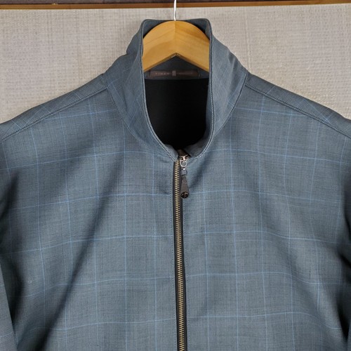 VTG NIKE TIGER WOODS Size Large Mens Wool/Poly Full Zip Blue Windowpane Jacket - Picture 2 of 12