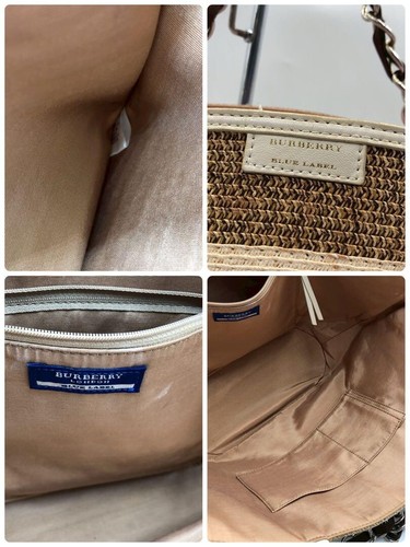 Burberry Blue Label Basket Bag Tote Bag Straw Large Capacity Border Authentic - Bild 9 von 10