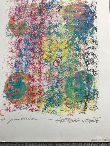Serigraph Print Atsuko Okamoto Modern ABSTRACT Contemporary Pop Art 21" x 31" - Picture 3 of 4