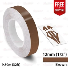 BROWN 1/2" 12mm Roll PIN STRIPE Car Striping Trim Line TAPE Decal Vinyl Sticker