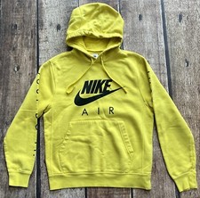 NIKE AIR JUST DO IT SPELLOUT PULLOVER HOODIE YELLOW MENS SMALL EXCELLENT
