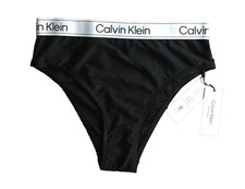  48 New Calvin Klein Women's Black High Waisted Bikini Swim Bottom Medium