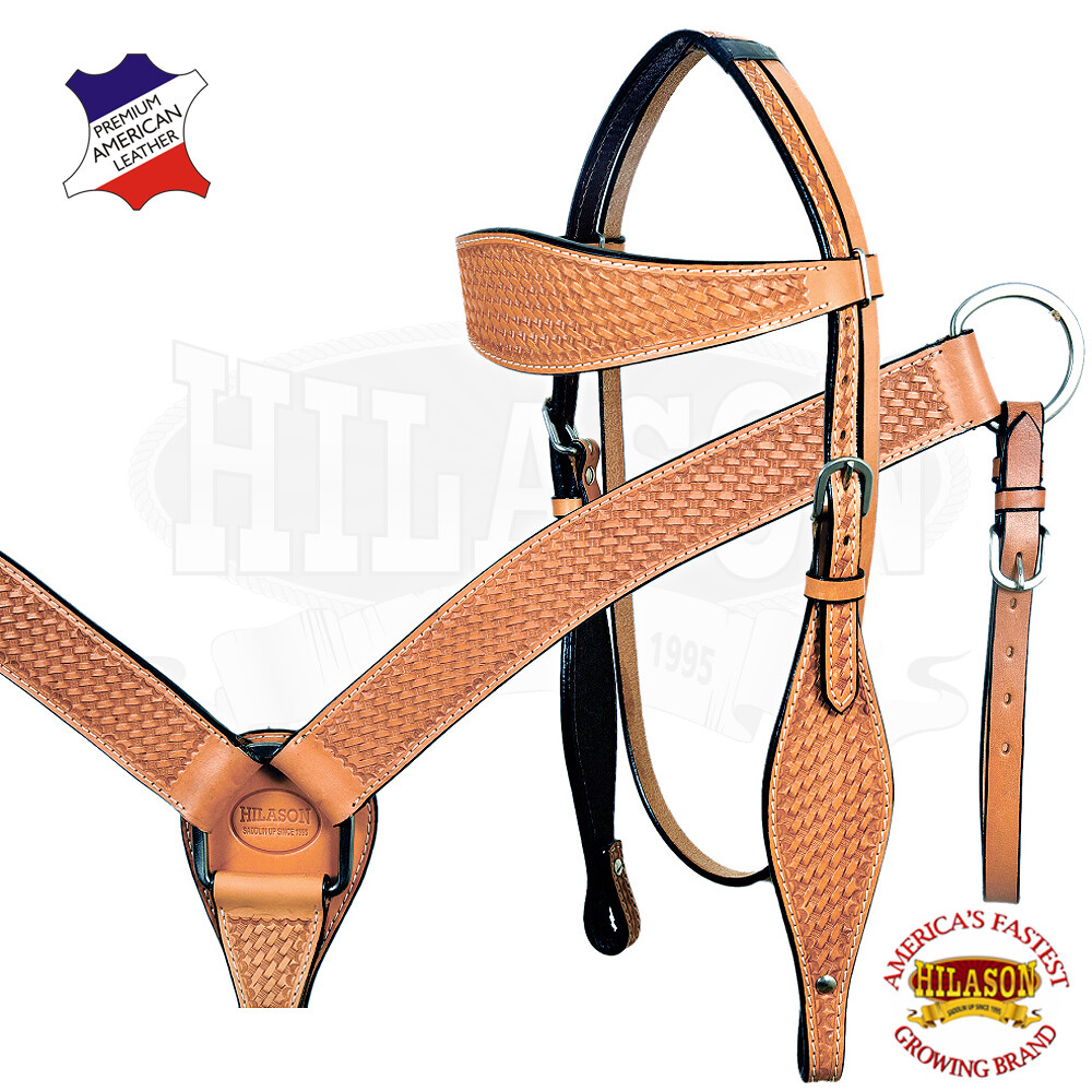 Borstkraag van Horse Western Headstall Set American Leer Tan U--SET Borstkraag van Horse Western Headstall Set American Leer Tan U--SET