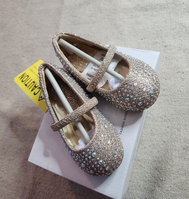 Dream Pairs Size 4T Infant Girls Shoes Gold glitter Muy Shine Dream Pairs Size 4T Infant Girls Shoes Gold glitter Muy Shine