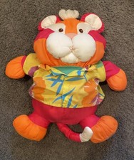 Fisher Price Puffalump Tiger Plush 1987 Pink Orange Wild Thing Floral Shirt
