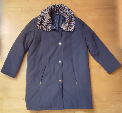 Fabiani Damenjacke schwarz Gr 44 gefüttert mit Pelzkragen