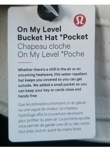 Lululemon Women's On My Level Bucket Hat w Pocket white opal/lauric gold sz S/M - Bild 3 von 3