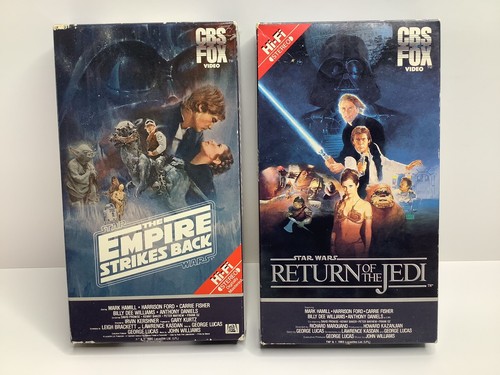 Vintage Star Wars Empire Strikes Back & Return of the Jedi VHS Hi-Fi Red Label