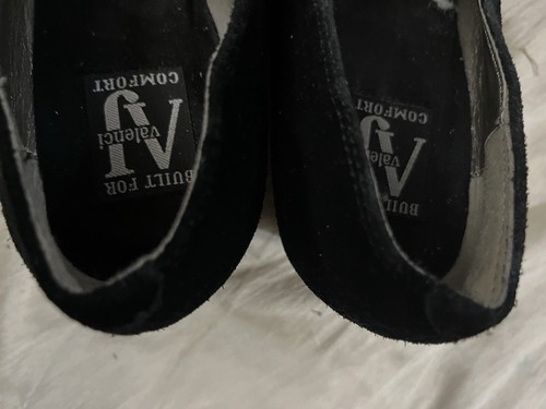 AJ Valenci Black Silver Stud Accents Low Wedge Heel Women's Size 12, NWOB - Picture 2 of 6