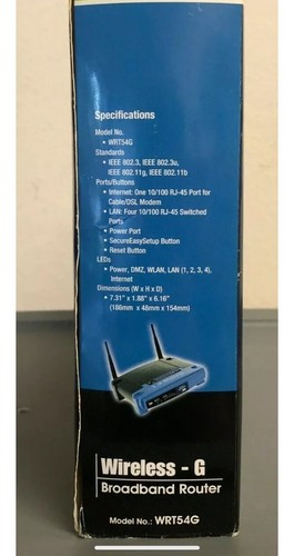 Linksys WRT54G WLAN - G 2,4 GHZ BREITBAND - 4PORT Router - Blau/Schwarz - GEBRAUCHT - Bild 2 von 10