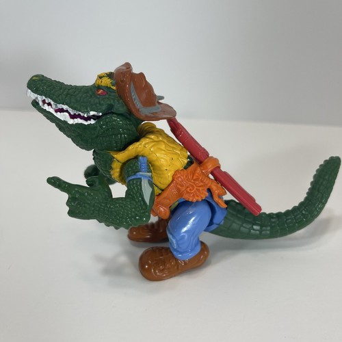 Vintage 1989 Ninja Turtles Playmates Figure TMNT Leatherhead Complete 2 Weapons - Picture 7 of 9
