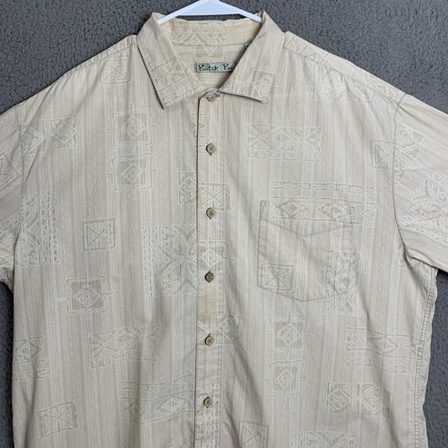 Camisa Batik Bay Para Hombre Extra Grande Manga Corta Cuello Botón Algodón Informal - Imagen 6 de 14