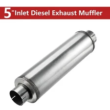 5" Inlet Diesel Exhaust Muffler,5 Inch Inlet/Outlet Resonator Straight Muffler