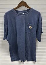 Carhartt Men's Adult Sz XL Tee Shirt T Blue Loose Fit Athletic Casual Cotton