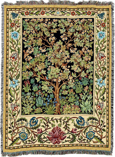 William Morris Tree of Life Blanket - Arts & Crafts - Gift Tapestry Throw Woven - Picture 2 of 9