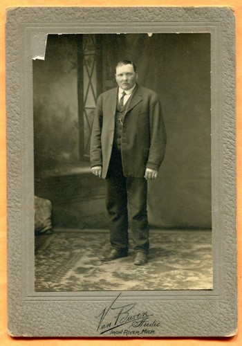 Iron River MI, Portrait of a Young Man, by Van Buren, circa 1900s - Picture 1 of 2