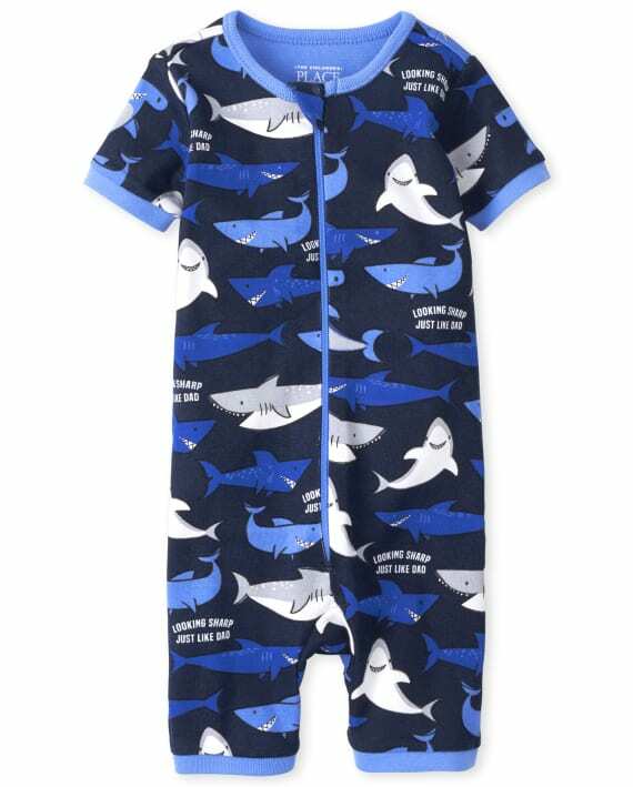 NWT The Childrens Place Boys Short Sleeve One Piece Romper Pajamas