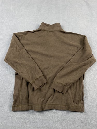 Method Sweater Mens Large Brown Pullover Stand Up Zip Collar Waffle Knit - Picture 10 of 10