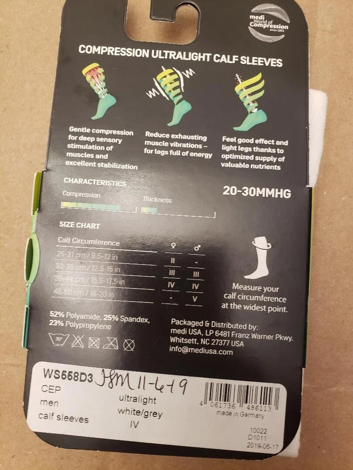 CEP Calf Sleeves Mens Size V 5 Performance Cross fit Sleeves, Ultralight style - Image 3 of 4