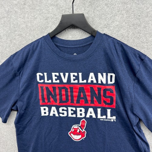 Cleveland Indians Shirt Boys XL Blue Long Sleeve Performance Graphic Baseball - Picture 4 of 10