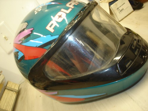 Vintage Bell Polaris wedge Snowmobile Helmet multi color NICE - Picture 8 of 13