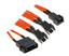 BitFenix 7V 20cm Molex to 3 x 3-Pin Adapter - Sleeved Orange/Black