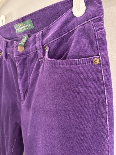 Lauren Ralph Lauren Women's Size 2 Corduroy Pants Purple Classic Straight Leg - Picture 4 of 13