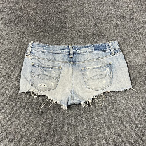 Vintage Abercrombie & Fitch Shorts Womens 4 27 Blue Distressed Low Rise Y2K - Picture 13 of 14