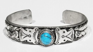 Big FINE Signed PATON Navajo HEAVY 55.2g 925 Silver Turquoise Cuff Bracelet 7"