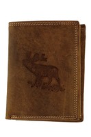 Suede Wallet Brown With Deer And Hochformat Suede Wallet Brown With Deer And Hochformat