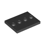 LEGO - *NEW* Minifigure Baseplate - Black 3x4 Plate w 1x4 Studs Base Brick Block
