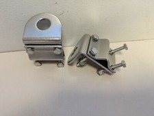 Set of 2 - Stainless Steel 3-Way Antenna Mirror Mount Bracket w/ 3/4" Hole